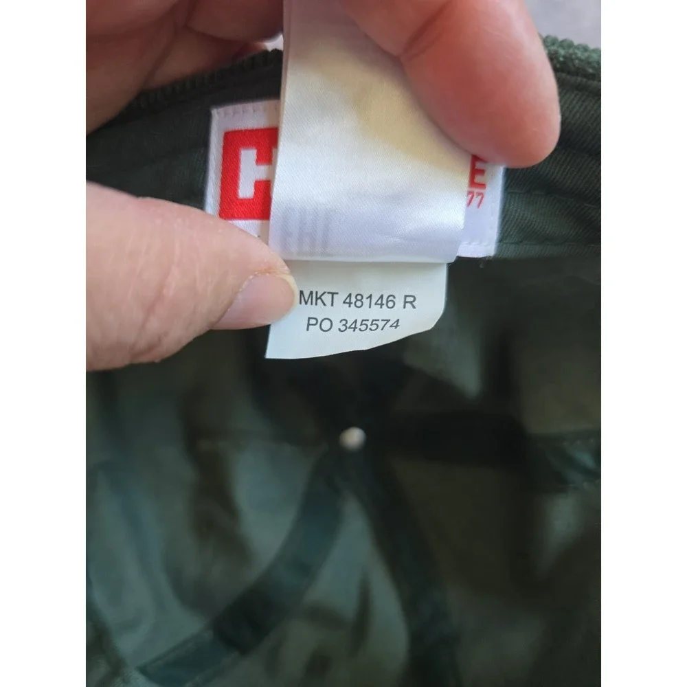 Helly Hansen Corduroy Baseball Cap Mens OS Olive Green Leather Strapback Hat